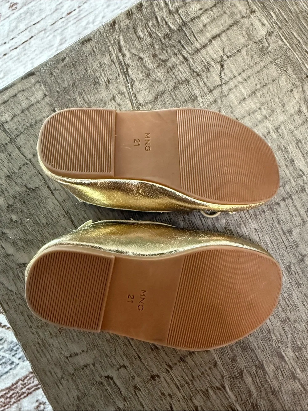 Mango Girls Gold and Black Bow Ballet Flats